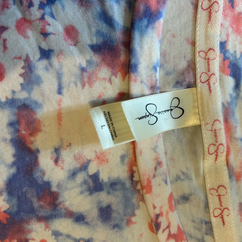 Jessica Simpson Pink Blue Lace Trim Pajama Set Shorts Sleepwear. So Soft! Large - Picture 6 of 6